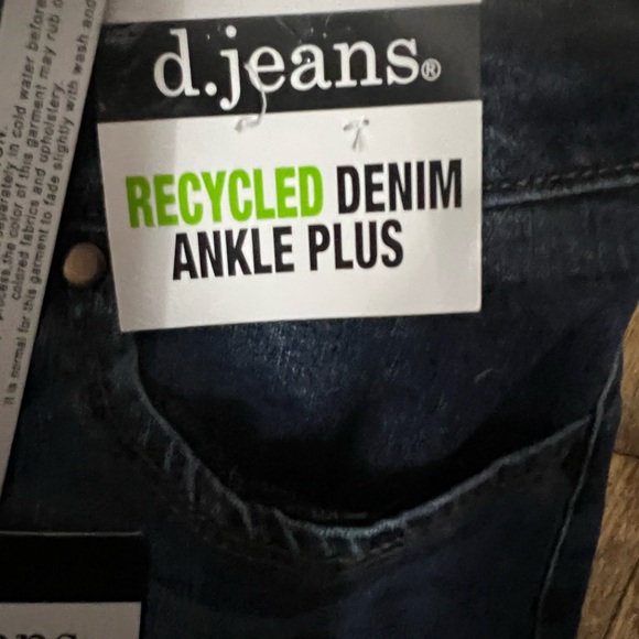 D. Jeans Ankle Straight Plus Size Dark Blue Women’s Neans- Stretch Denim - Picture 3 of 5
